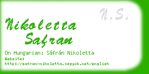 nikoletta safran business card