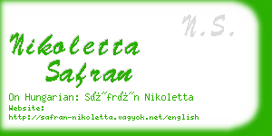 nikoletta safran business card